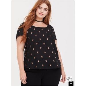 Torrid Squirrel Print Button Up Back Blouse